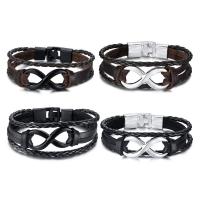 PU Armband, met Zinc Alloy, voor de mens, meer kleuren voor de keuze, Lengte 7.68 inch, Verkocht door PC