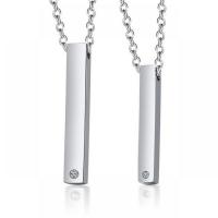 Collier de couple, acier inoxydable, bijoux de mode & avec strass, couleur originale, Longueur 19.69 pouce, Vendu par PC