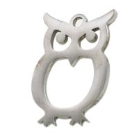 Roestvrij staal Animal Hangers, Uil, oorspronkelijke kleur, 22x16x1mm, Verkocht door PC