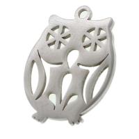 Rostfritt stål Animal Hängen, ROSTFRITT STÅL, Owl, ursprungliga färgen, 22x14x1mm, Säljs av PC