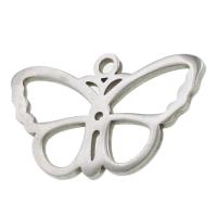 Rustfrit stål Animal Pendler, Stainless Steel, Butterfly, oprindelige farve, 23x31x1mm, Solgt af PC