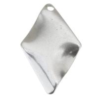 Edelstahl Schmuck Anhänger, Rhombus, DIY, originale Farbe, 18x28x3mm, Bohrung:ca. 1.5mm, verkauft von PC