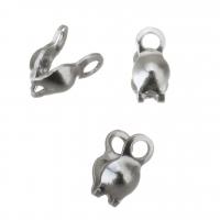 Rustfrit stål Bead Tips, Stainless Steel, du kan DIY, oprindelige farve, 2.5x4.5x3.5mm, Hole:Ca. 1mm, Solgt af PC