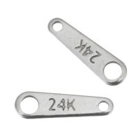 Stal nierdzewna Zipper Szef Znalezienie, DIY, oryginalny kolor, 10x3x0.5mm, otwór:około 0.5,1.5mm, sprzedane przez PC