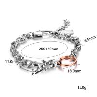 Titanium armbanden, Titanium Staal, uniseks, zilver, 5MMuff0c6MMuff0c6.5MM, Lengte 24 cm, Verkocht door PC