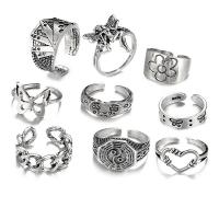 Sinc Alloy Ring Set, naoi bpíosa & do bhean, nicil, luaidhe & caidmiam saor in aisce, Díolta De réir Socraigh