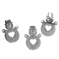 Rustfrit stål Connector, Stainless Steel, Snowman, flere farver til valg, 21x14x1mm, 10pc'er/Bag, Solgt af Bag