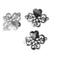 Rozsdamentes acél csatlakozó, Stainless Steel, Four Leaf Clover, több színt a választás, 14x11x1mm, 10PC-k/Bag, Által értékesített Bag