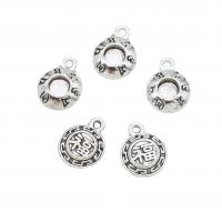 Zinc Alloy Pendants Round original color 12mm Approx Sold By Bag