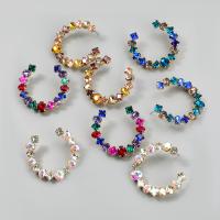 Strass Ohrring, Zinklegierung, Modeschmuck & für Frau & mit Glas Strass, keine, verkauft von Paar