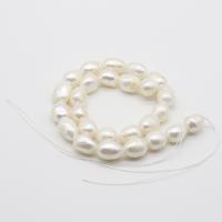 Rice ferskvandskulturperle Beads, Ferskvandsperle, Ris, du kan DIY, hvid, 11-12mm, Solgt Per Ca. 36 cm Strand