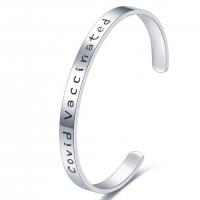 316 Stainless Steel Cuff Bangle, forgyldt, for par, blandede farver, 0.75mm, Længde 18 inch, Solgt af PC