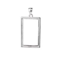 Argent sterling 925 réglage de pendentif cabochon, rectangle, Plaqué de platine, DIY & normes différentes pour le choix, Vendu par PC