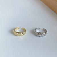 Messing Manchet Finger Ring, plated, Verstelbare & voor vrouw, meer kleuren voor de keuze, Verkocht door PC