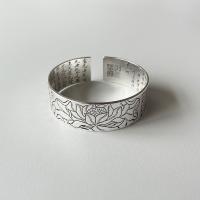 Messing Manchet Bangle, silver plated, Verstelbare & boeddhistische sieraden & voor vrouw, Verkocht door PC