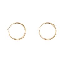 Messing oorringen, gold plated, voor vrouw, nikkel, lood en cadmium vrij, 60mm, Verkocht door pair