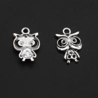 Zinc Alloy Animal Pendants Owl original color 21mm Sold By Bag