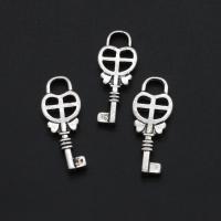 Zink Alloy Key Hängen, Nyckel, ursprungliga färgen, 17mm, Ca 1000PC/Bag, Säljs av Bag