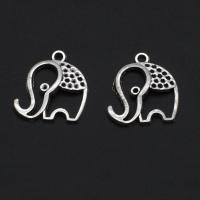 Pingentes animais de liga de zinco, Elefante, cor original, 23mm, 1000PCs/Bag, vendido por Bag