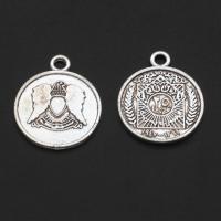 Zinc Alloy Pendants Round original color 24mm Approx Sold By Bag