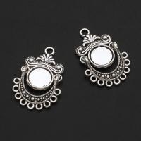 Sinc Alloy Chandelier Earring Comhpháirt, Flower, dath bunaidh, 32mm, Thart 333ríomhairí pearsanta/Mála, Díolta De réir Mála