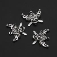 Pendentifs crâne en alliage de zinc, crane, Bijoux d'Halloween, couleur originale, 24mm, Environ 75PC/sac, Vendu par sac