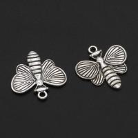 Sinc Alloy Pendants, Bee, dath bunaidh, 21mm, 500ríomhairí pearsanta/Mála, Díolta De réir Mála