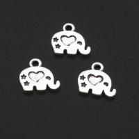 Zinc Alloy Animal Pendler, Elephant, oprindelige farve, 13mm, 1000pc'er/Bag, Solgt af Bag