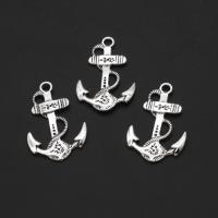 Zinc Alloy Pendler, Anchor, oprindelige farve, 28mm, 500pc'er/Bag, Solgt af Bag