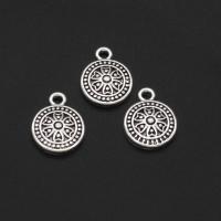 Pendentifs en alliage de zinc, Rond, couleur originale, 14mm, 1000PC/sac, Vendu par sac