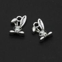 Zinc Alloy Animal Pendants Rabbit original color 13mm Sold By Bag