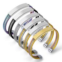 Stainless Steel Cuff Bangle, galvanizált, divat ékszerek, több színt a választás, Által értékesített PC