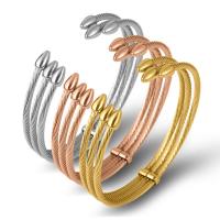 Roestvrij staal Manchet Bangle, plated, drie stuks & mode sieraden, Verkocht door Stel