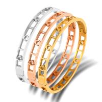 Rozsdamentes acél bangle, Stainless Steel, galvanizált, divat ékszerek & üreges, több színt a választás, Által értékesített PC