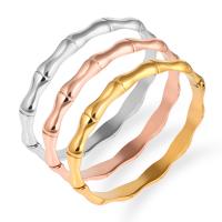 Rustfrit stål Bangle, Stainless Steel, forgyldt, mode smykker, flere farver til valg, 58x48mm, Solgt af PC