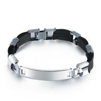 alliage de zinc bracelet, avec Cuir, pour homme, couleurs mélangées, Longueur 22 cm, Vendu par PC