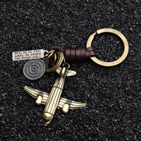 Zinc Alloy Key Lås, med Læder, Airplane, forgyldt, Unisex, blandede farver, 115mmuff0c55mmuff0c33mm, Solgt af PC