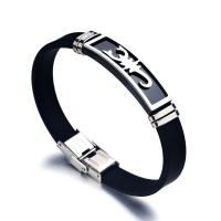 Silikone Armbånd, Stainless Steel, med Silicone, Scorpion, Unisex, blandede farver, 205x10mm, Solgt af PC