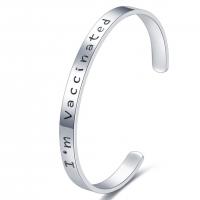 316 Stainless Steel Cuff Bangle, poleret, Unisex, blandede farver, 0.75mm, Længde 18 inch, Solgt af PC