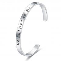 Titanium Staal Manchet Bangle, Anoint, gepolijst & uniseks, gemengde kleuren, 0.75mm, Lengte 18 inch, Verkocht door PC