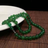 Groene Calcedony Trui Ketting, Ronde, Gesneden, gepolijst & uniseks, meer kleuren voor de keuze, 8mm, Per verkocht 52 cm Strand