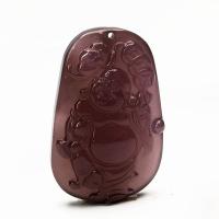 Chalcedony vedhæng, Purple Chalcedony, naturlig, poleret & Unisex, lilla, 50x35mm, Solgt af PC