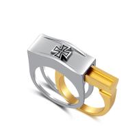 Par Finger Ringar, Zink Alloy, Cross, plated, Unisex & olika storlek för val, fler färger för val, nickel, bly och kadmium gratis, 23x9x27mm, Storlek:6-13, Säljs av Ställ