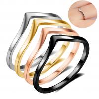 Vinger Ring in edelstaal, Roestvrij staal, Geometrisch Patroon, plated, verschillende grootte voor keus & voor vrouw, meer kleuren voor de keuze, 20mm, 5mm, Maat:5-10, Verkocht door PC