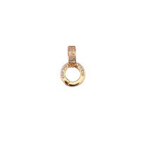 925 sterline d'argento perlina per ciondolo, Ciambella, placcato, DIY & Micro spianare cubic zirconia & cavo, nessuno, 8.40x14mm, Foro:Appross. 4.3x3.7mm, Venduto da PC