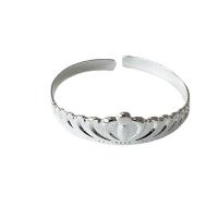 Messing Manchet Bangle, silver plated, Verstelbare & kroon ontwerp & voor vrouw, Verkocht door PC