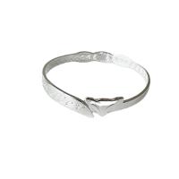 Messing Manchet Bangle, Vos, silver plated, Verstelbare & voor vrouw, Verkocht door PC