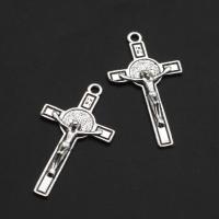 Zinklegering Cross Hangers, Zinc Alloy, Crucifix Cross, oorspronkelijke kleur, 37mm, Ca 500pC's/Bag, Verkocht door Bag