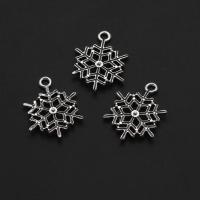 Pendentifs en alliage de zinc, flocon de neige, couleur originale, 24mm, Environ 100PC/sac, Vendu par sac