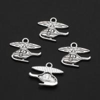 Zinc Alloy Pendler, Airplane, oprindelige farve, 20mm, Ca. 1000pc'er/Bag, Solgt af Bag